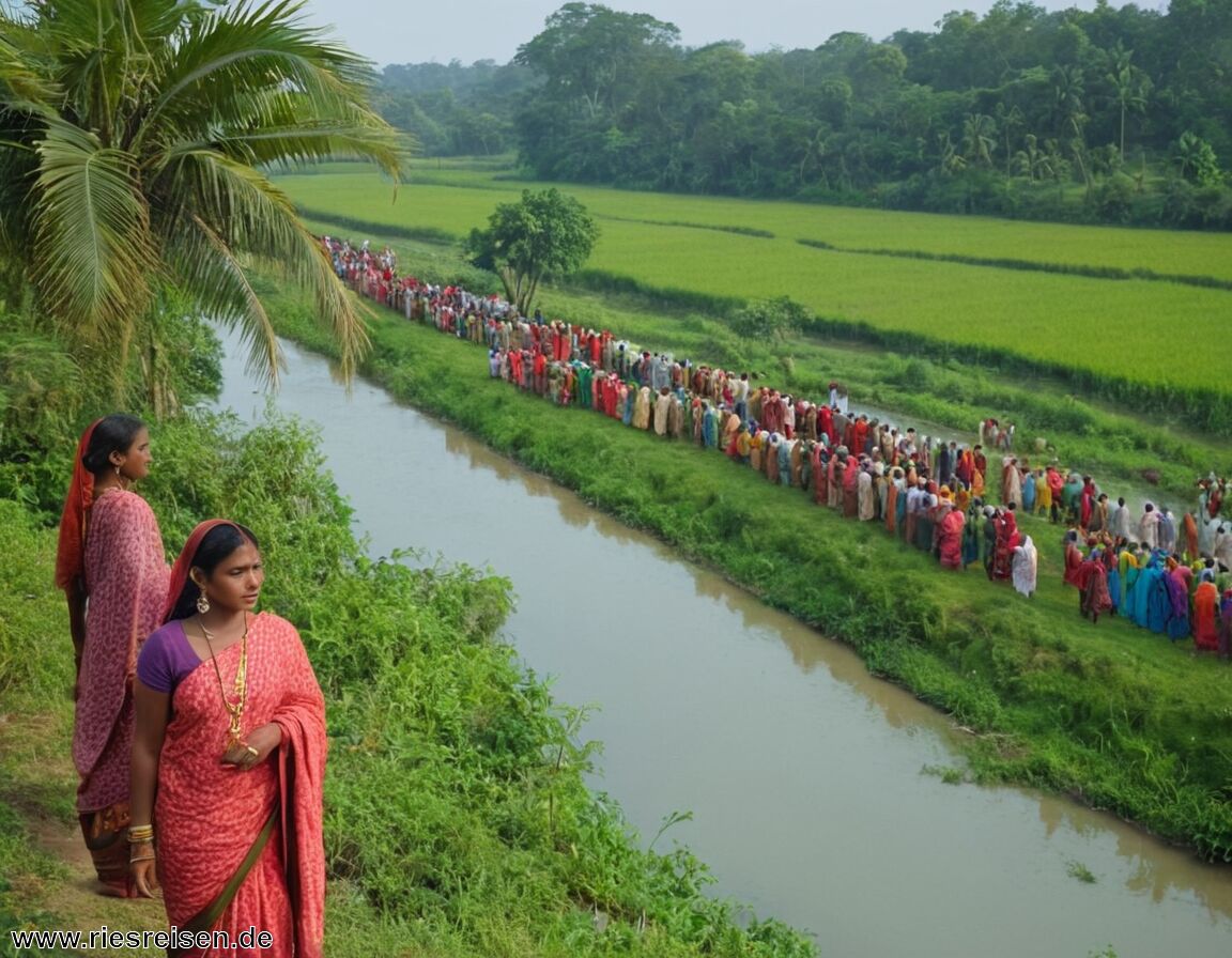 Eintönige Landschaften mit Flusslandschaften prägen das Land - Typisch bangladeschisch – Das macht das Land aus: dicht besiedeltes Land, starke Textilindustrie, ausgeprägter Gemeinschaftssinn